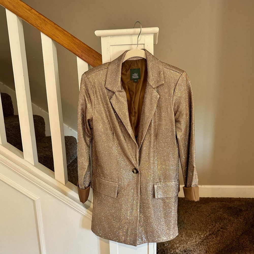 Wild Fable Size XXS Shimmery Gold Blazer